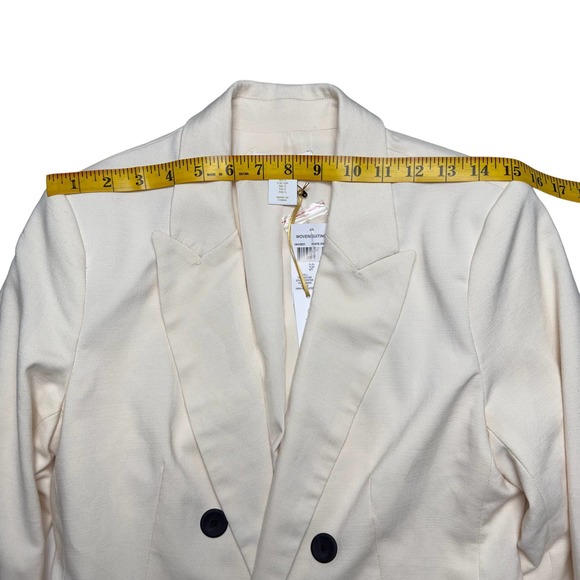 House of Harlow 1960 | Women | Cream Swan Open Front Blazer | Size Small - Picture 3 of 13